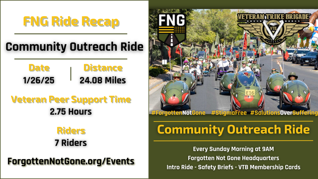 Forgotten Not Gone Community Outreach Ride Recap with veteran trike riders.